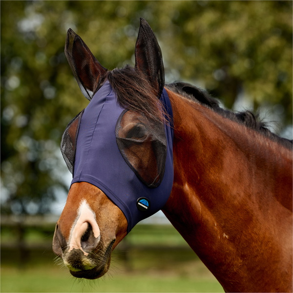 2026 WeatherBeeta Comfitec Deluxe Stretch Fly Mask With Ears 1029984026 - Navy / Black